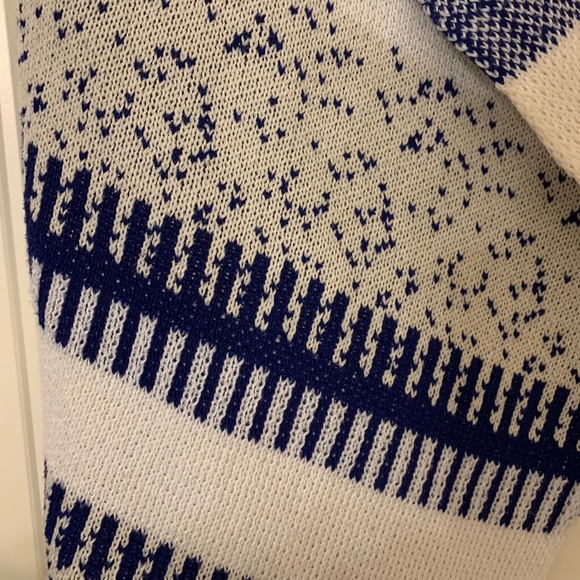 FOREVER 21 Blue White Gray Striped High Low Open Front Long Sleeve Cardigan Sz M - Picture 3 of 8